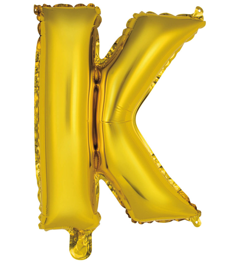 Fóliový mini balónek K - zlatý