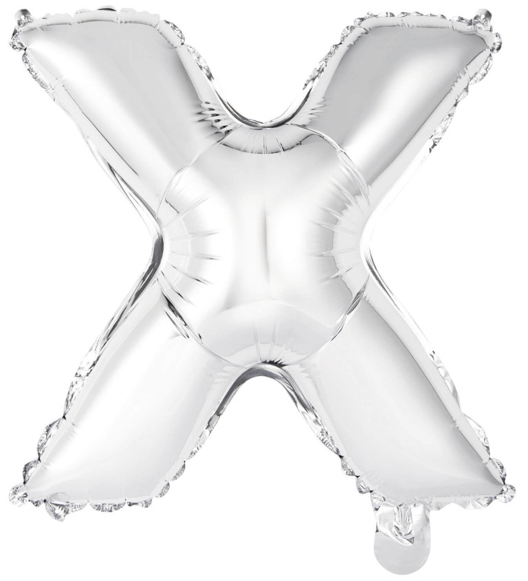 Fóliový balónek malý - stříbrné písmeno X