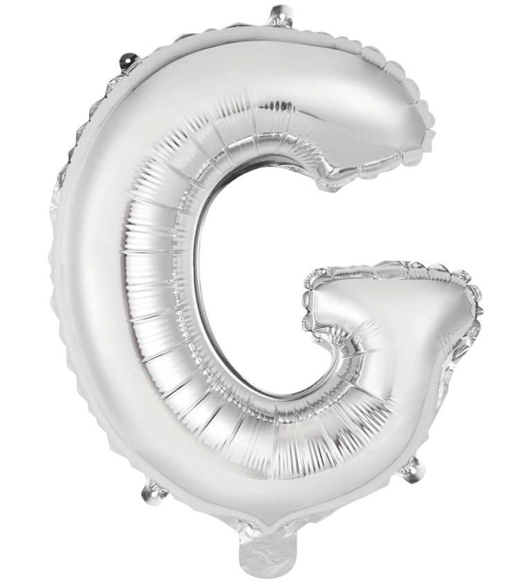 Fóliový balónek malý - stříbrné písmeno G