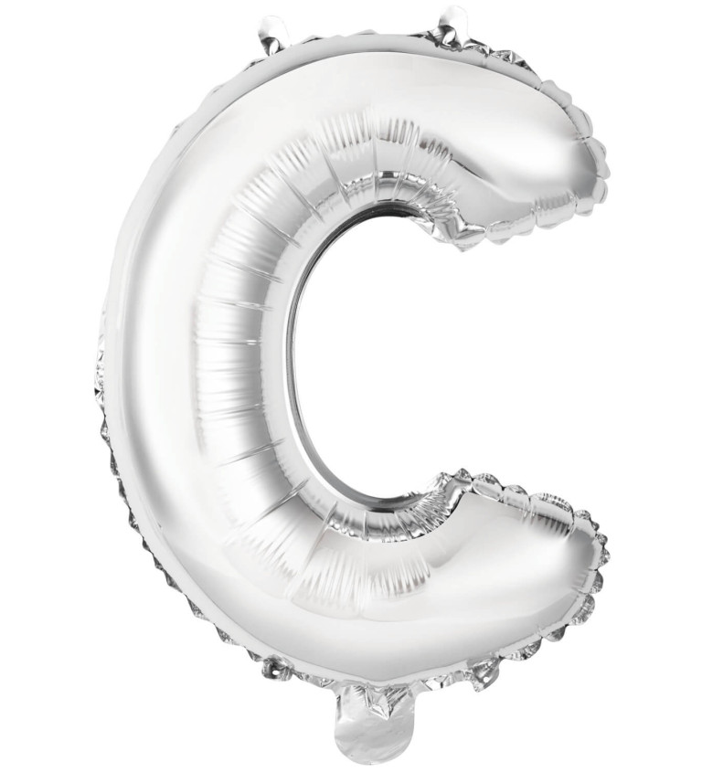 Fóliový balónek malý - stříbrné písmeno C