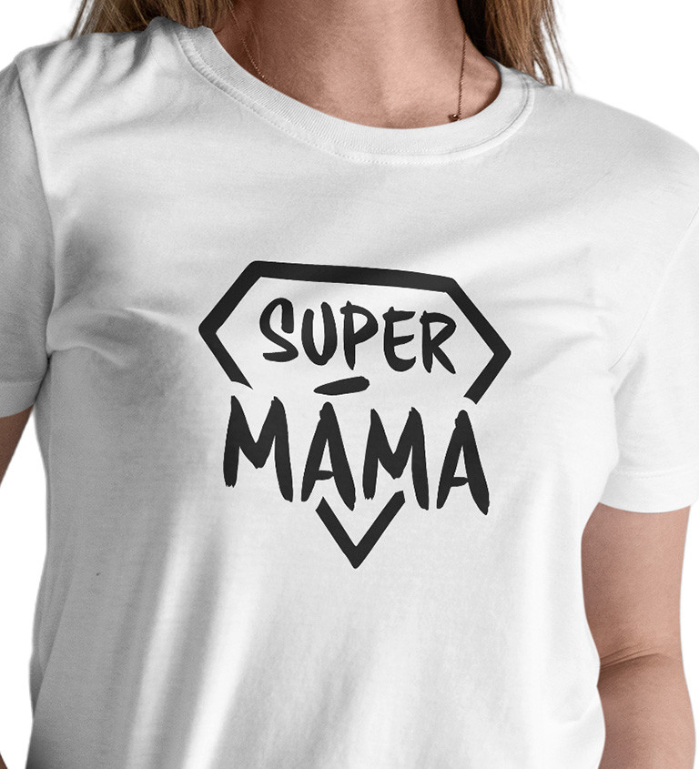 Dámské bílé triko - Super máma