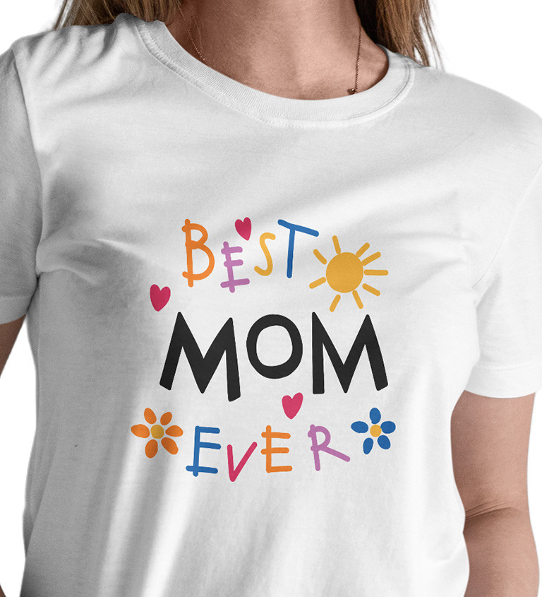 Dámské bílé triko - Best mom ever