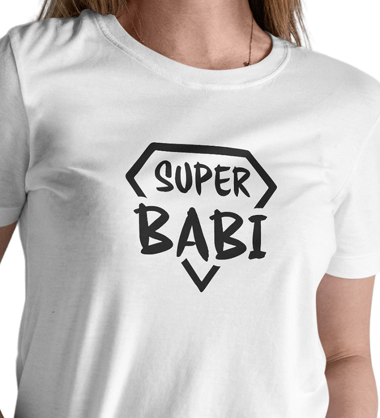 Dámské bílé triko - Super babi