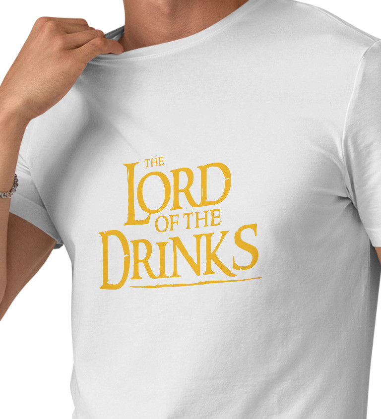 Pánské bílé triko - Lord of the drinks
