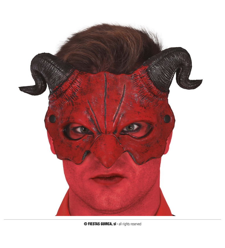 Maska na obličej - ďábel s rohy