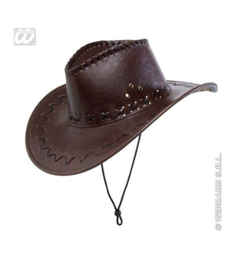 Tmavě hnědý westernový klobouk