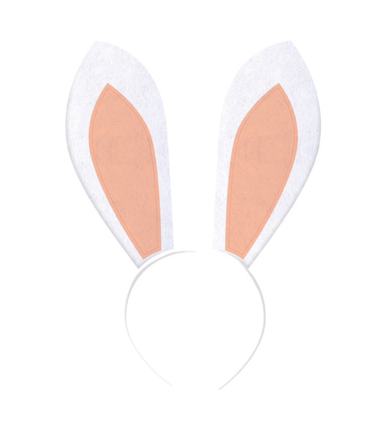 Čelenka bílá králičí uši