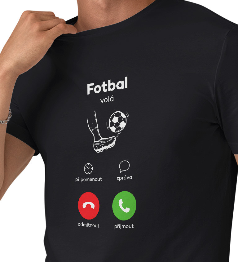 Pánské triko černé - Fotbal volá