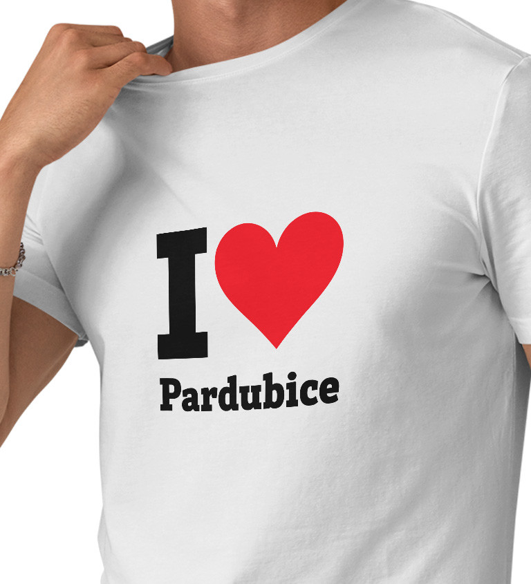 Pánské triko bílé I love Pardubice S