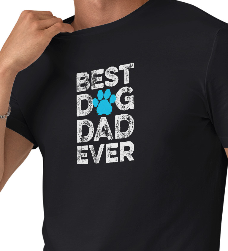 Pánské triko černé - Best dog dad ever