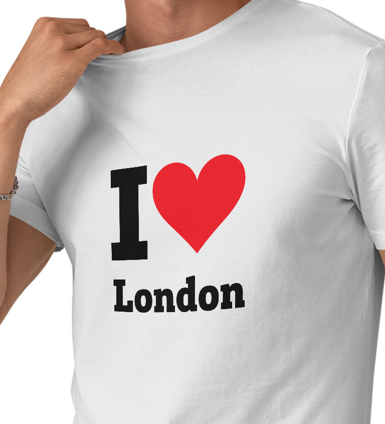 Pánské bílé triko s nápisem - I love London