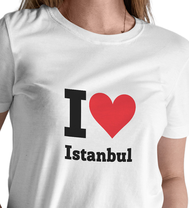 Dámské bílé triko s nápisem - I love Istanbul