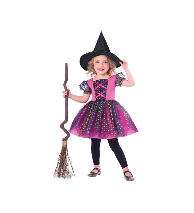 Duhová čarodějka dětský kostým