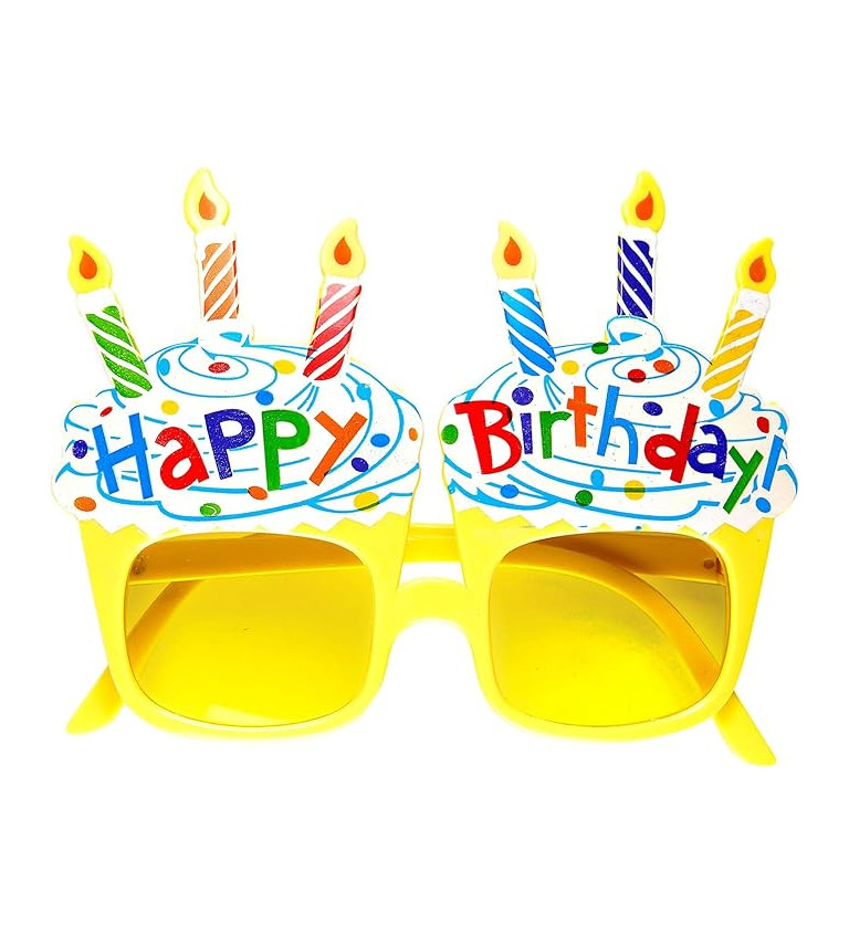 Happy birthday žluté brýle