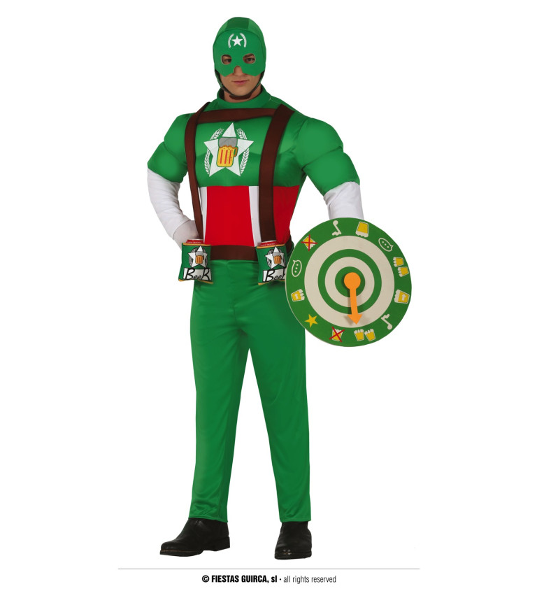 Pánský kostým - Kapitán piva, zelený