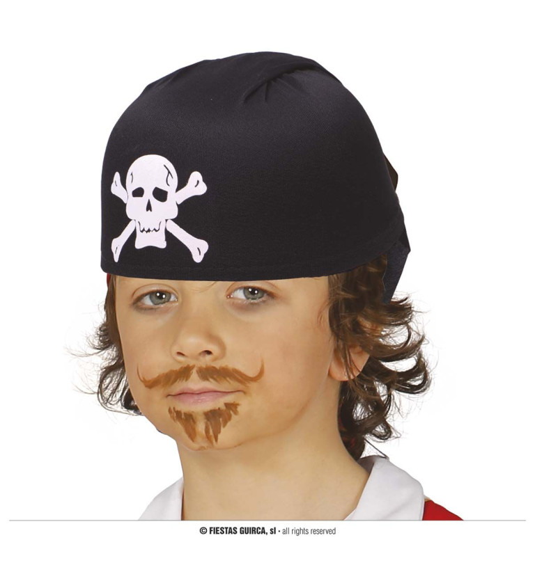 Černý látkový pirátský klobouk - pro děti