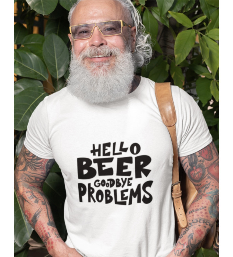 Nažehlovací nápis Hello beer goodbye problems