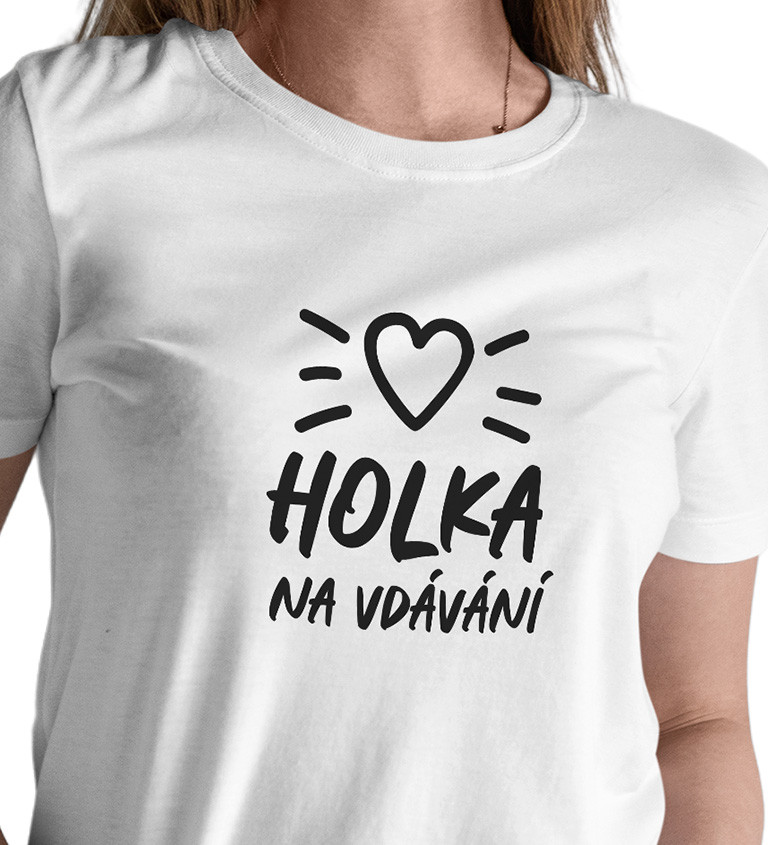 Dámské tričko bílé Holka na vdávání - srdce XS