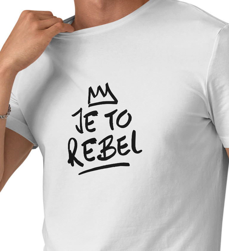 Pánské tričko bílé Je to rebel S