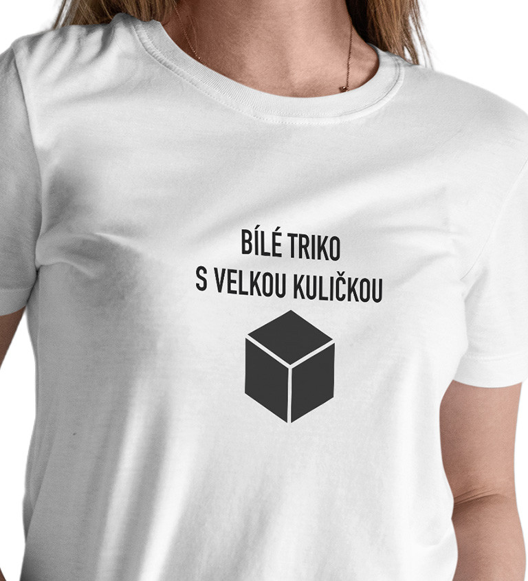 Dámské tričko bílé Bílé triko s velkou kuličkouXS