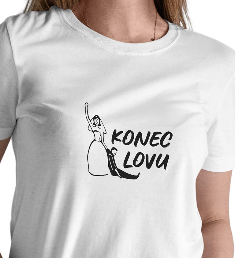 Dámské tričko bílé Konec lovu XS