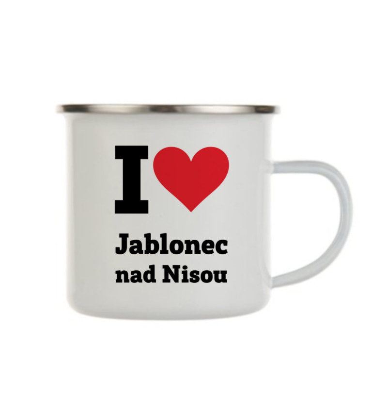 Plecháček bílý I love Jablonec nad Nisou