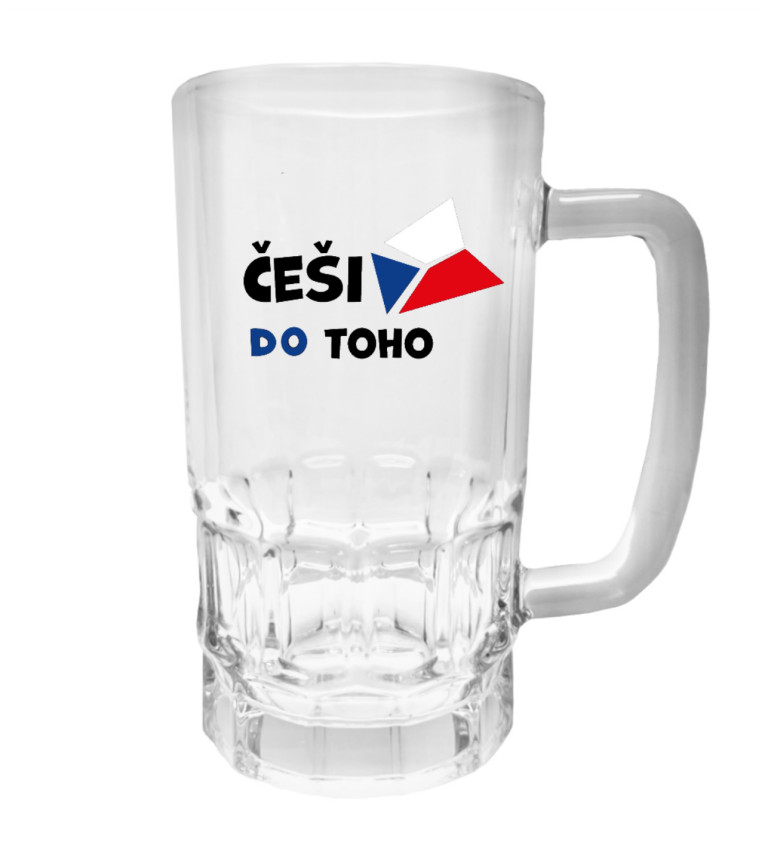 Půllitr s potiskem - Češi do toho, 500 ml