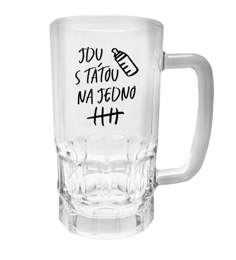 Půllitr s potiskem - Jdu s tátou na jedno, 500 ml