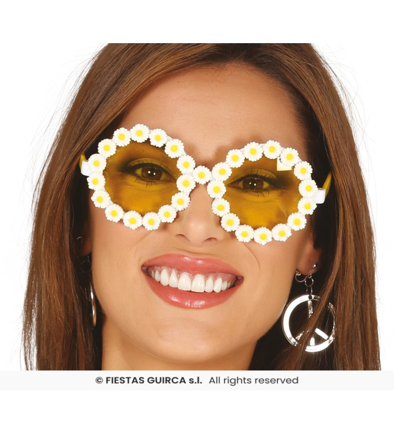 Hippie brýle se sedmikráskami