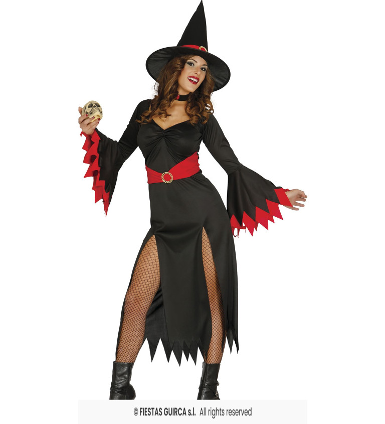 Dámský kostým - Čarodějka, červená