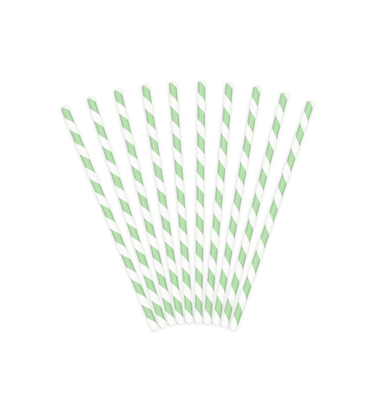Brčka papírová s peprmintovými proužky - bílá