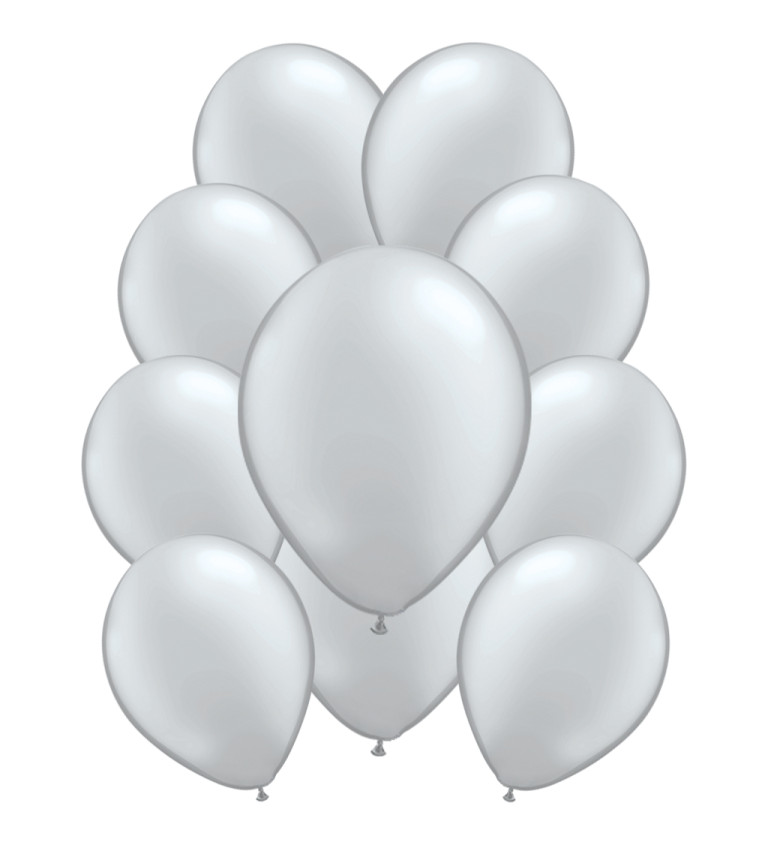 Latexové balónky metalické - Stříbrné
