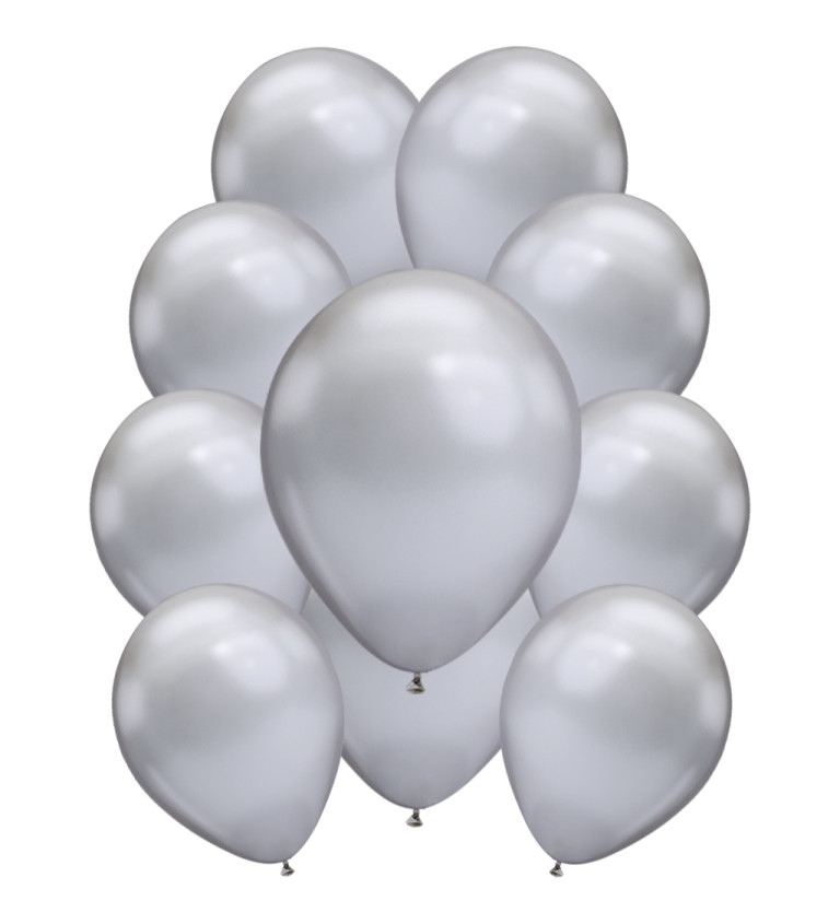 Chromové latexové balónky - Stříbrné