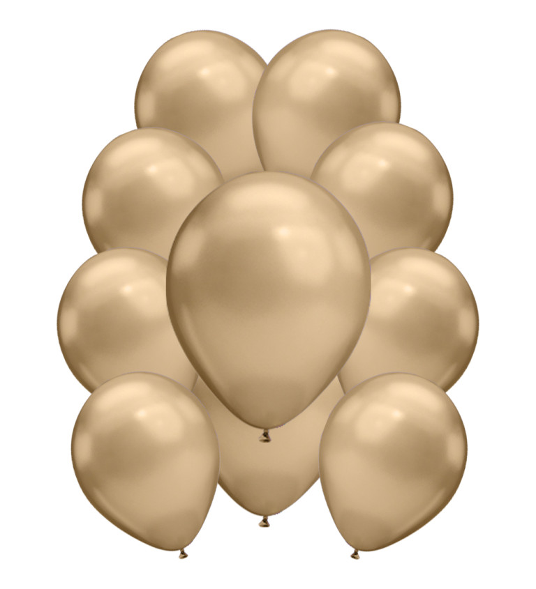 Chromové latexové balónky - Zlaté