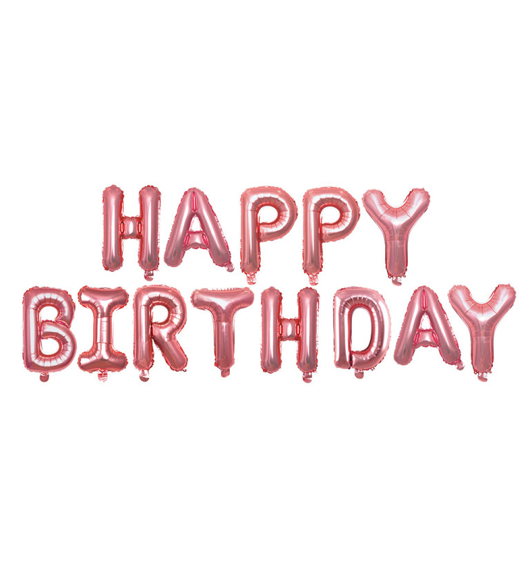 Fóliový balónek Happy birthday - rosegold
