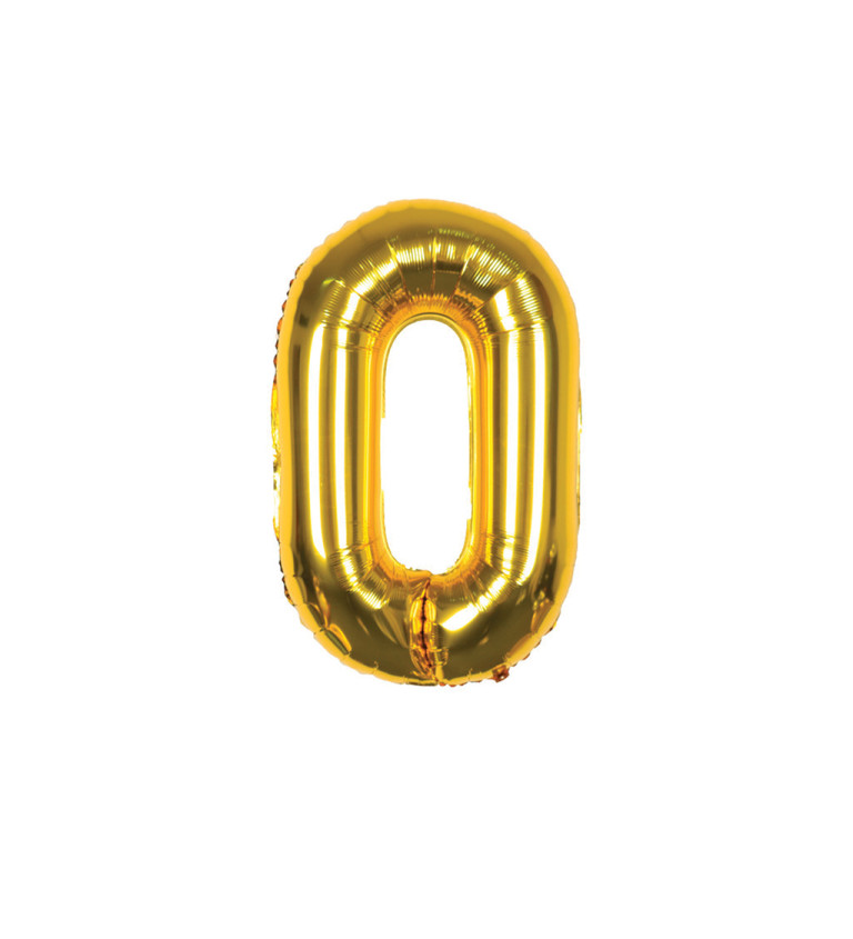 Fóliový balónek - číslo 0 zlaté, 89 cm
