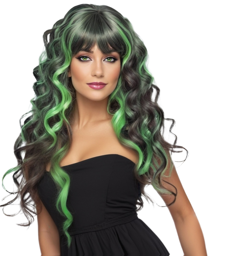 Paruka pro ženy – zelený melír