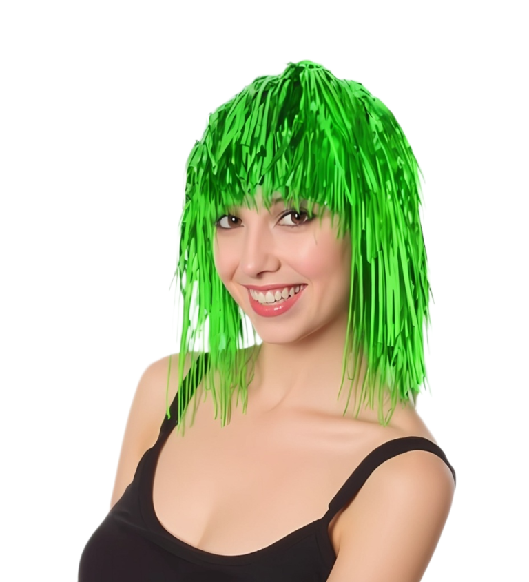 Metalicky zelená dámská paruka