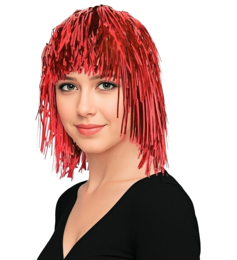 Metalicky červená dámská paruka