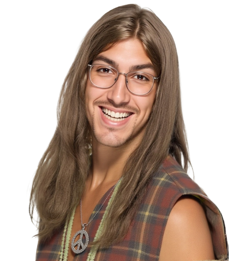 Retro paruka pro muže – styl 80. let