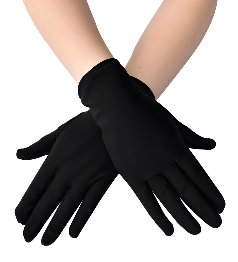 Krátké černé rukavice