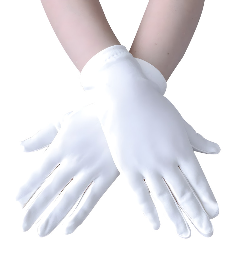 Krátké bílé rukavice