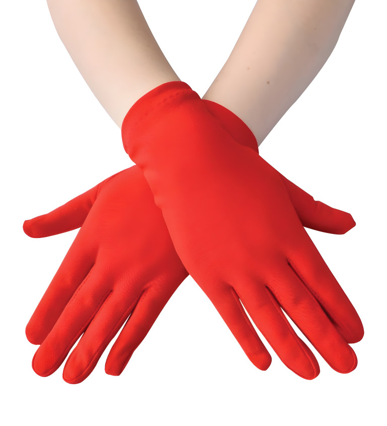 Krátké červené rukavice