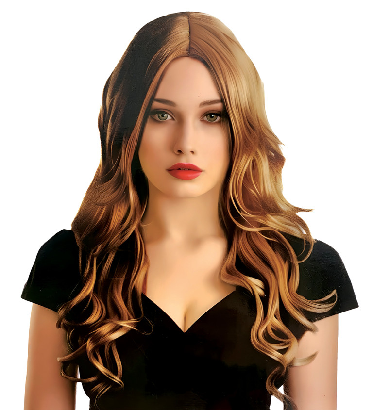 Paruka Hollywood waves, světle hnědá