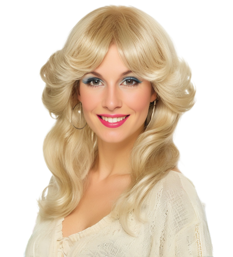 Blond dámská paruka - styl 70. let