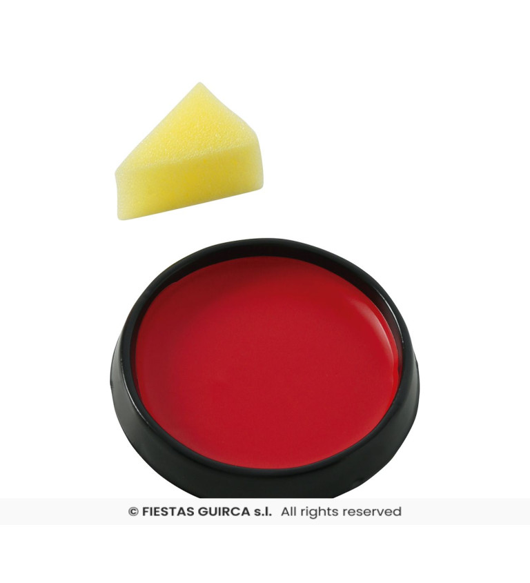Červený make-up s houbičkou