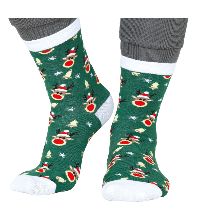 Vánoční ponožky s motivem sobíka