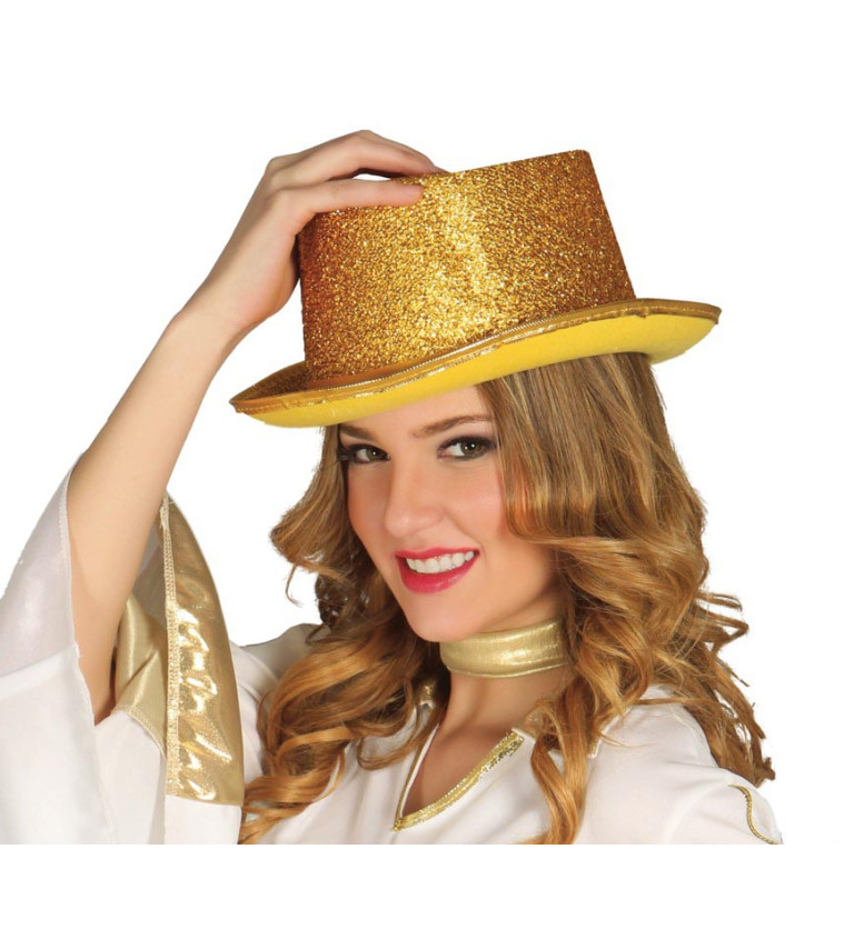 Stylový zlatý cylindr na párty