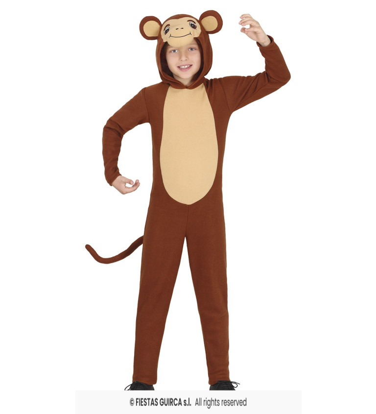 Dětský kostým opička – overal s kapucí