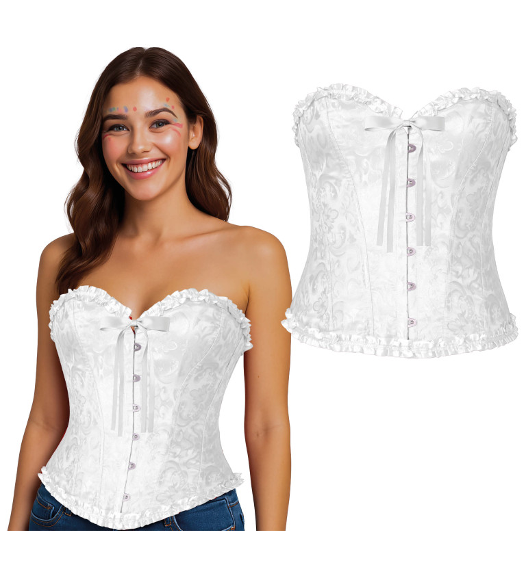 Korzet bílý s krajkou